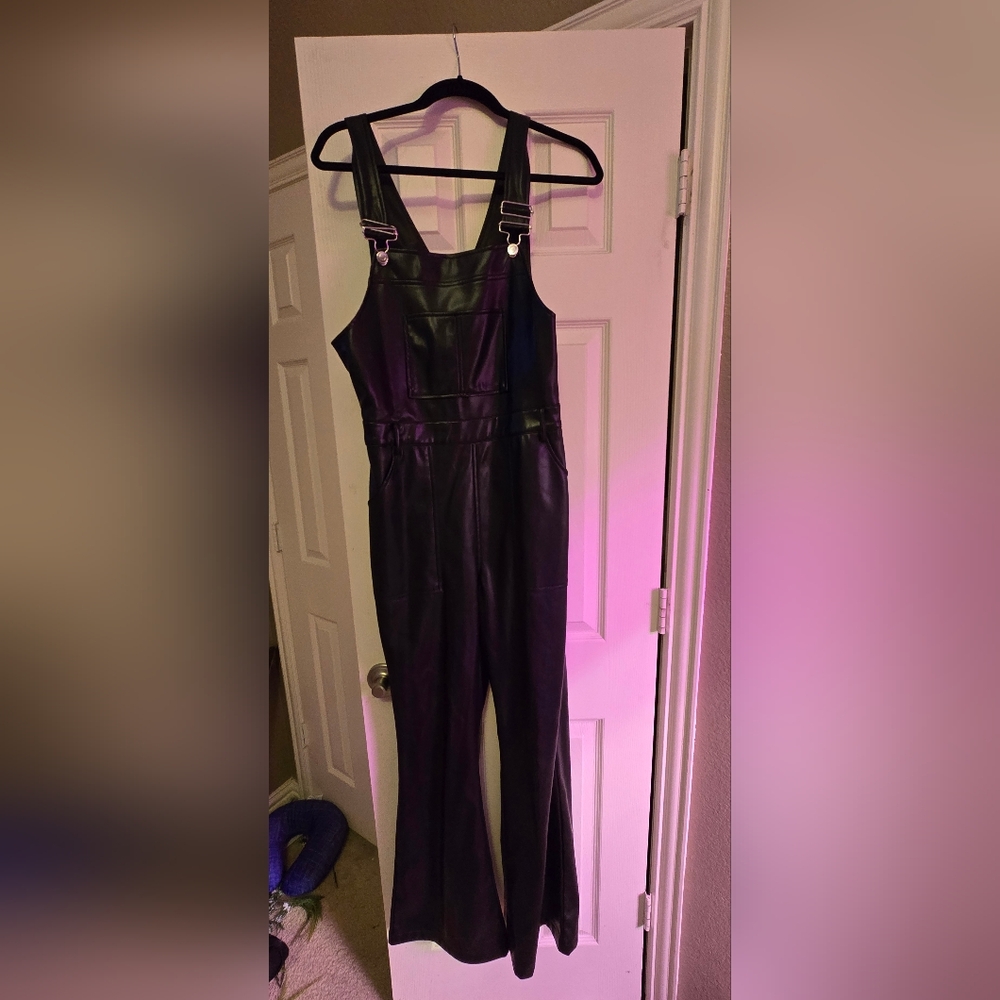 Leather overall jumper